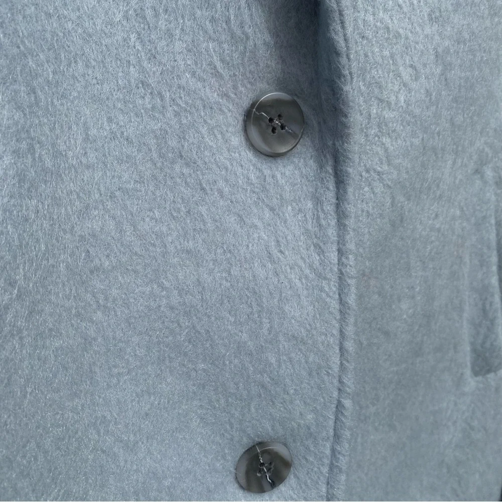 NWT Anthropologie Greylin Sky Blue and Grey Long Wool Coat with pockets size XS - Picture 9 of 12